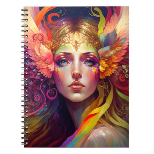 Rainbow Goddess Fantasy Art Notizblock