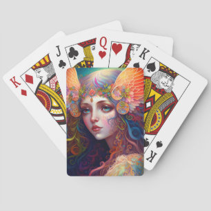 Rainbow Goddess Fantasy Art Players Spielkarten