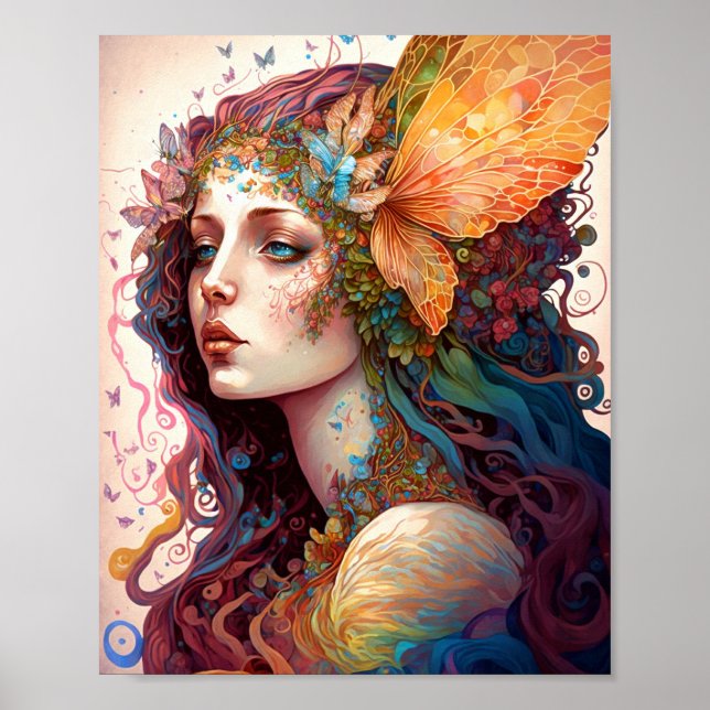 Rainbow Goddess Fantasy Art Poster (Vorne)