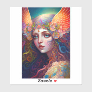 Rainbow Goddess Fantasy Art Sticker