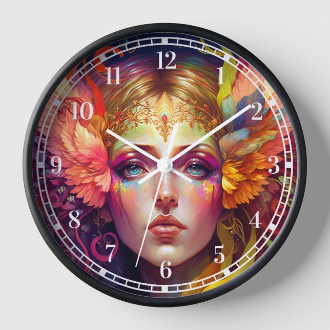 Rainbow Goddess Fantasy Art Uhr (Vorderseite)