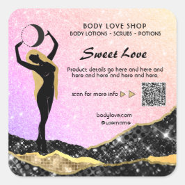 *~* RAINBOW Goddess Intention Zauber AP24 Lavender Quadratischer Aufkleber