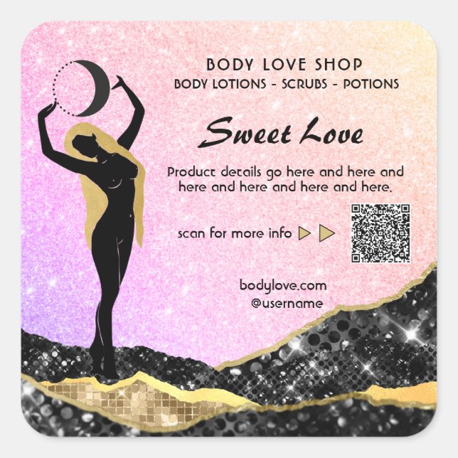 *~* RAINBOW Goddess Intention Zauber AP24 Lavender Quadratischer Aufkleber (Vorderseite)