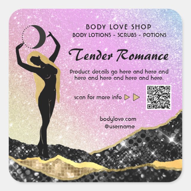 *~* RAINBOW Goddess Intention Zauber AP24 Violet Quadratischer Aufkleber (Vorderseite)