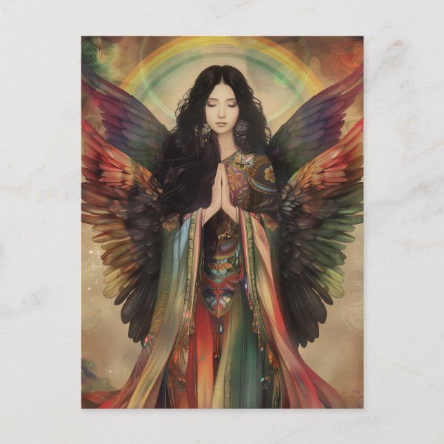 Rainbow Goddess Iris Greece Mythology Bohemisch Ar Postkarte (Vorderseite)