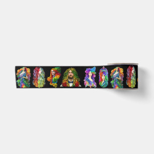 Rainbow Goddess Queen Dragon Fantasy Art Satinband