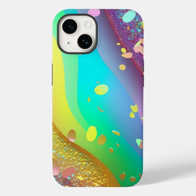 Rainbow Gold Glitzer iPhone Mate Tough Case (Rückseite)