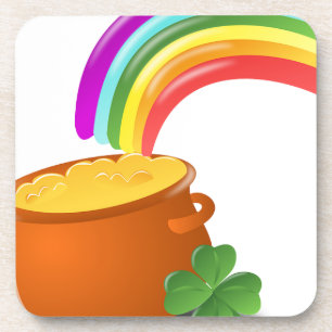 Rainbow Gold Pot Lucky Irish Sky Irland farbenfroh Getränkeuntersetzer
