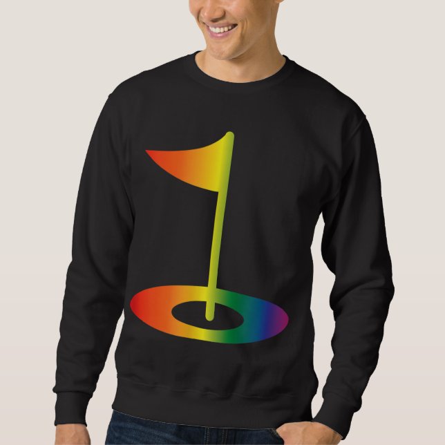 Rainbow Golf Flag Funny Golfspielen Pride Rainbow  Sweatshirt (Vorderseite)