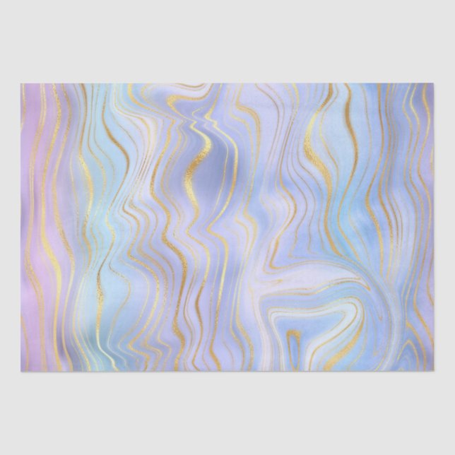 Rainbow Gradient and Gold Foil Strata Seidenpapier (Vorderseite)