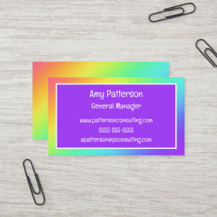 Rainbow Gradient and Lila Business Cards Visitenkarte