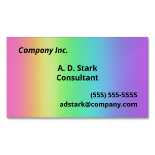 Rainbow Gradient Business Card Magnete