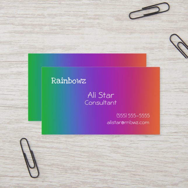 Rainbow Gradient Business Cards Visitenkarte (Vorderseite/Rückseite Beispiel)
