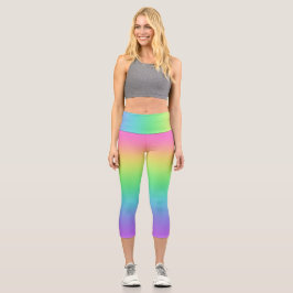 Rainbow Gradient Capri Leggings