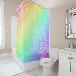 Rainbow Gradient Circles and Dots Duschvorhang