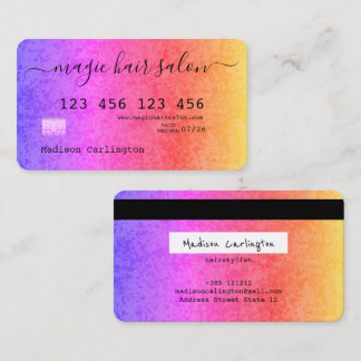 Rainbow gradient credit card style visitenkarte