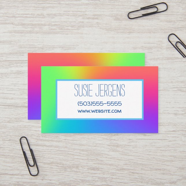 Rainbow Gradient Customizable Business Cards Visitenkarte (Vorderseite/Rückseite Beispiel)