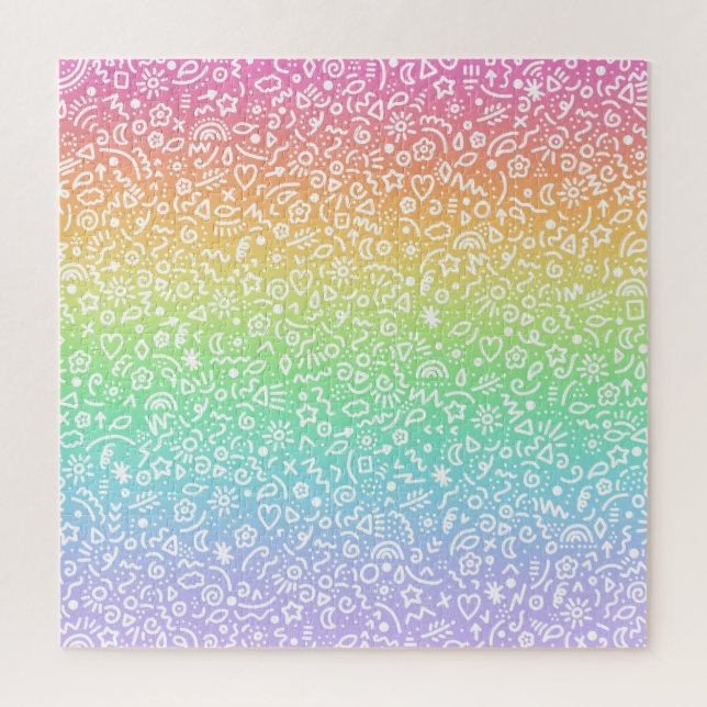 Rainbow Gradient Doodles Jigsaw Puzzle (Vertikal)