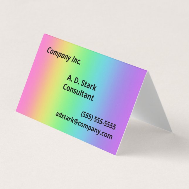 Rainbow Gradient Folded Business Cards Visitenkarten (Vorderseite)
