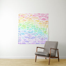 Rainbow Gradient Geometric Tapestric Wandteppich
