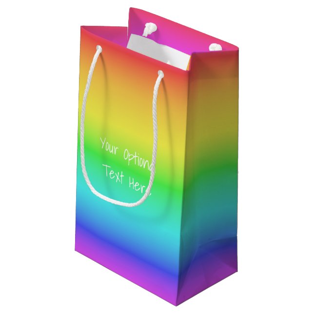 Rainbow Gradient Geschenktaschen Kleine Geschenktüte (Rückseite Schrägansicht)