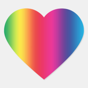 Rainbow Gradient Herz-Aufkleber