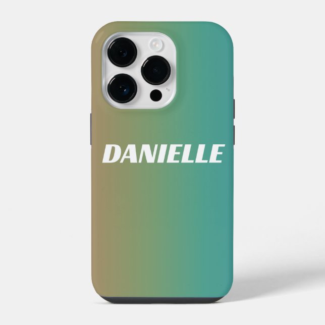 Rainbow Gradient Individuelle Name iPhone Hülle (Rückseite)