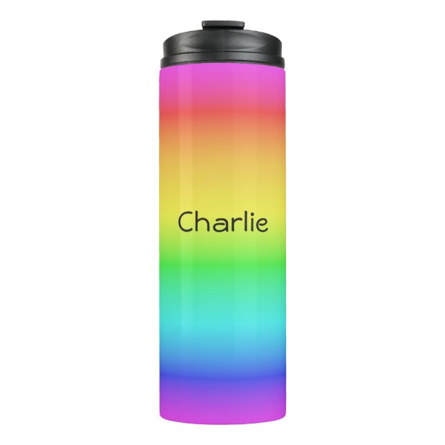 Rainbow Gradient individuelle Name tumbler Thermosbecher (Vorderseite)