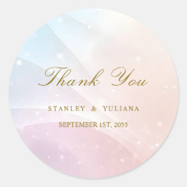 Rainbow Gradient Invitation | Elegant Pastel Spark Runder Aufkleber