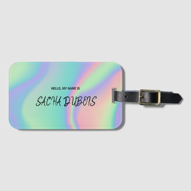 Rainbow Gradient Name Gepäckmarke Gepäckanhänger (Vorderseite (Horizontal))