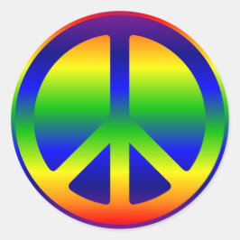 Rainbow Gradient Peace Symbol und Blackground Runder Aufkleber