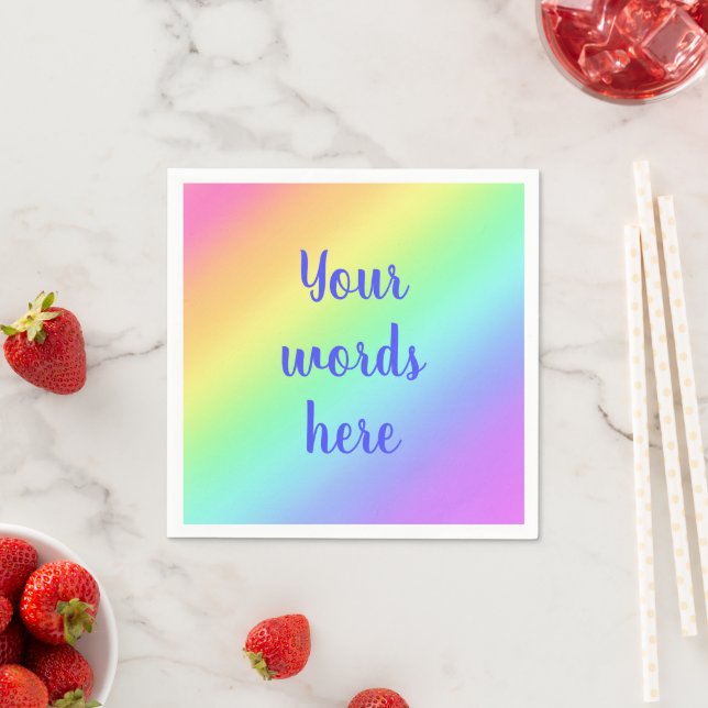 Rainbow Gradient Personalisiert Paper Napkins Serviette (Beispiel)
