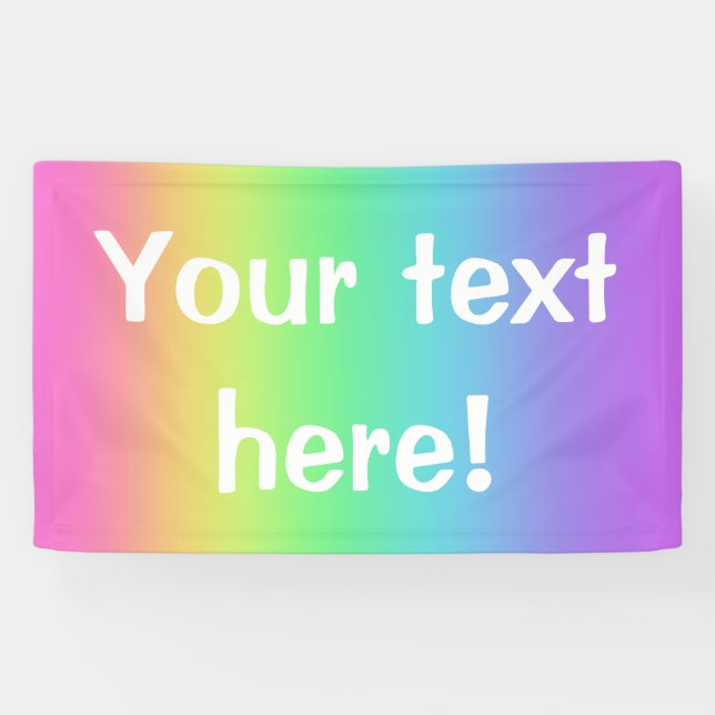 Rainbow Gradient Personalisiert Party Banner (Horizontal)