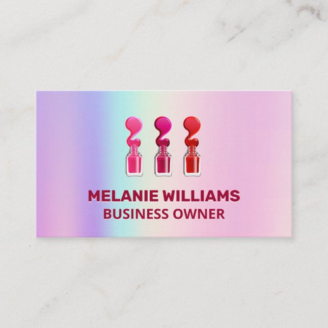 Rainbow Gradient | Polnischer Nagellack Visitenkarte (Vorderseite)