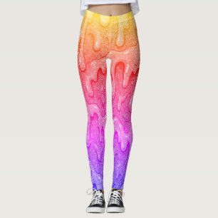 Rainbow Gradient Slime Tropfen Leggings