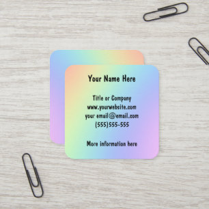 Rainbow Gradient Square Business Cards Quadratische Visitenkarte