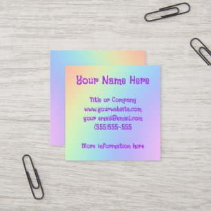 Rainbow Gradient Square Business Cards Quadratische Visitenkarte