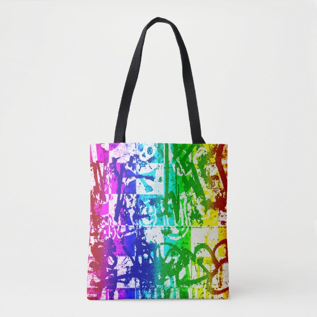 Rainbow Graffiti Tote Bag (Vorderseite)