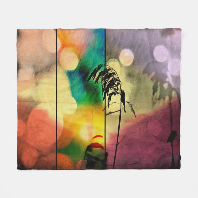 Rainbow Grass Drama Fleece Blanket (Vorderseite (Horizontal))