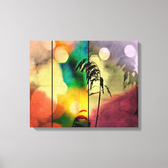 Rainbow Grass Drama Wrapped Canvas Leinwanddruck (Vorderseite)