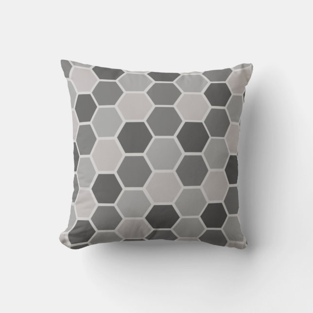 Rainbow Gray Hexagon Kissen (Vorderseite)
