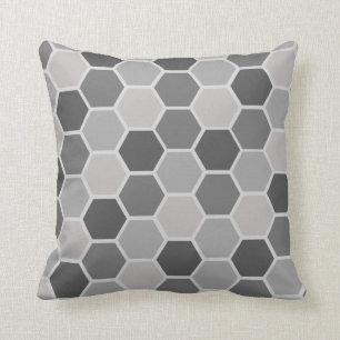 Rainbow Gray Hexagon Kissen