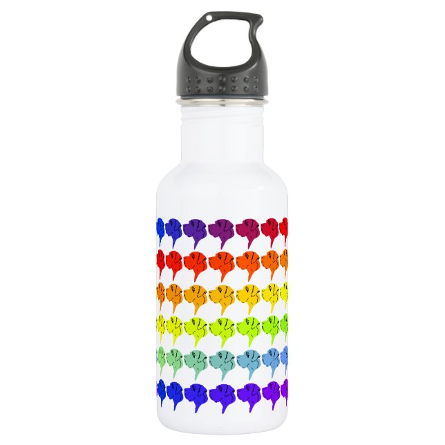 Rainbow Great Dane heads Trinkflasche (Vorderseite)