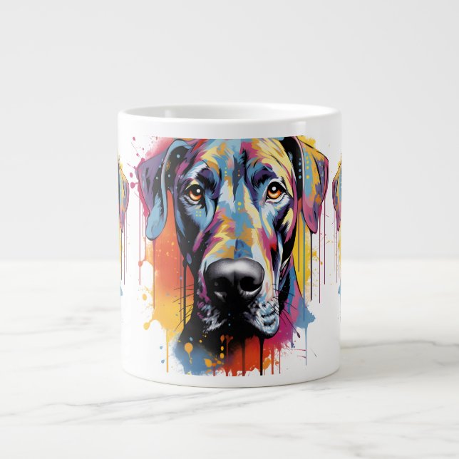 Rainbow Great Dane Jumbo-Tasse (Vorderseite)