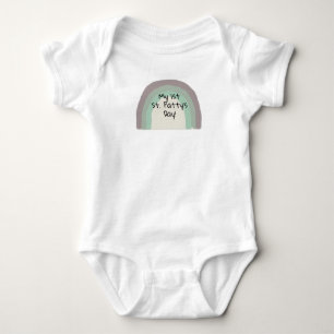 Rainbow Green Ombre Painting Baby Bodysuit Strampler
