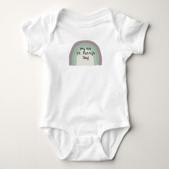 Rainbow Green Ombre Painting Baby Bodysuit Strampler (Vorderseite)