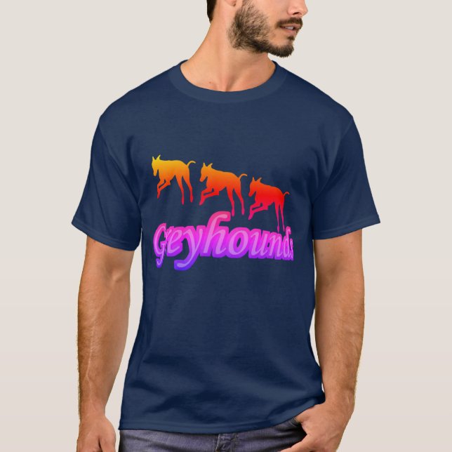 Rainbow-Greyhound-Trio-Silhouette T-Shirt (Vorderseite)