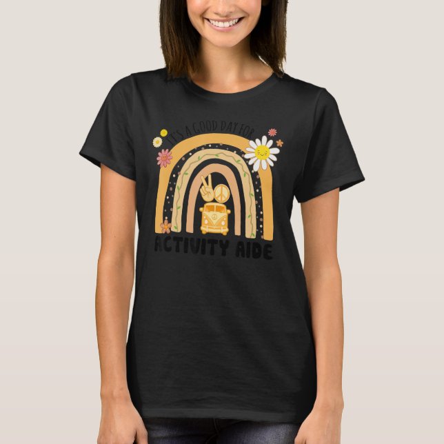 Rainbow Groovy Peace Activity Aide Vintag T-Shirt (Vorderseite)