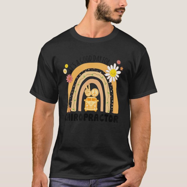 Rainbow Groovy Peace Chiropraktor Vintag T-Shirt (Vorderseite)