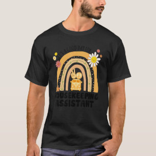 Rainbow Groovy Peace Housekeeping Assistant Vintag T-Shirt